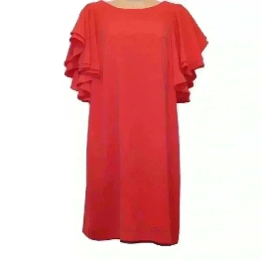 VINCE CAMUTO FLUTTER SLEEVE DRESS